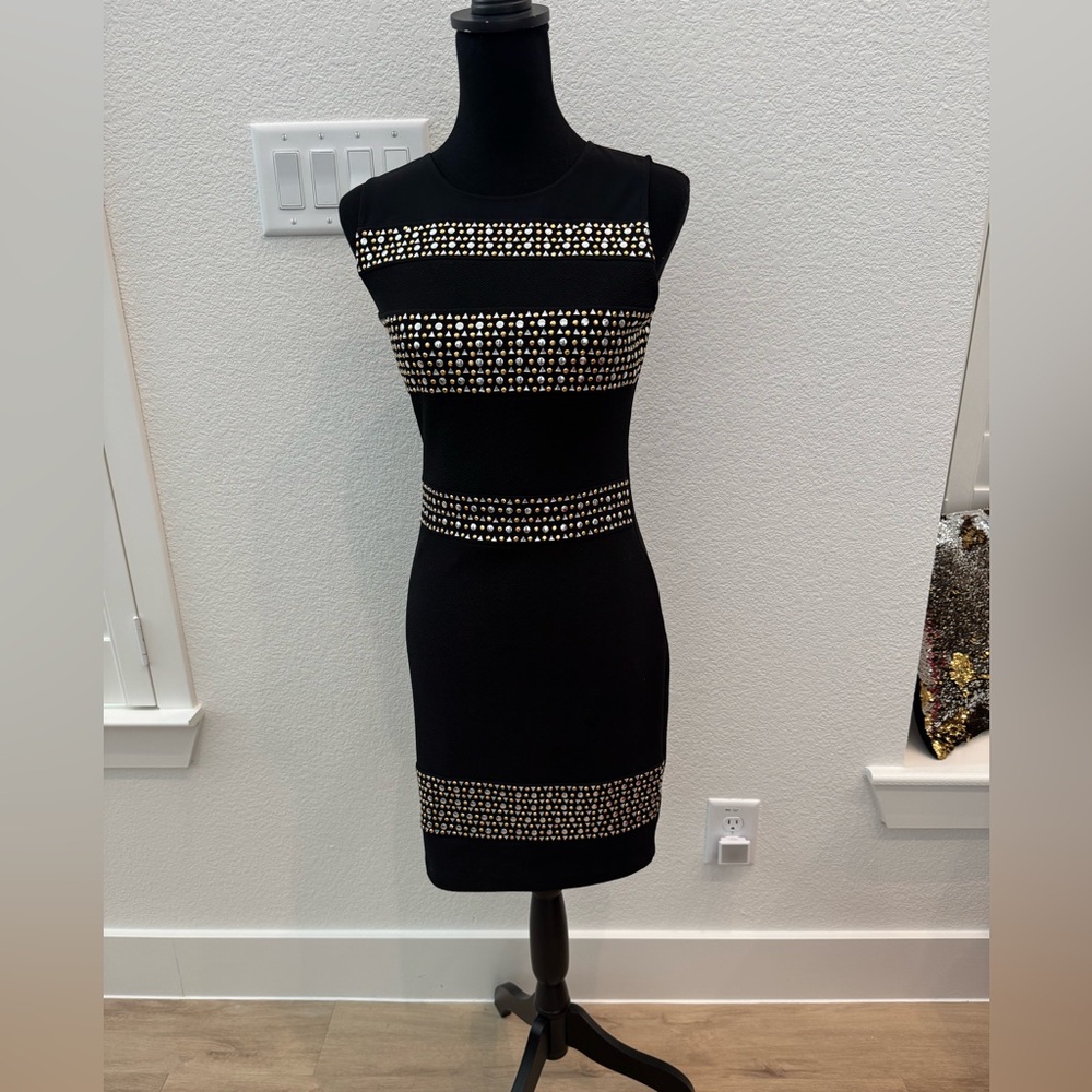 Guess Elegant Black Studded Dress